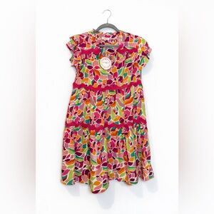 NWT 🧡 Umgee Pink and Orange Floral Midi Dress Size MED